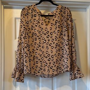 a new day Leopard Print Blouse in Tan and Black